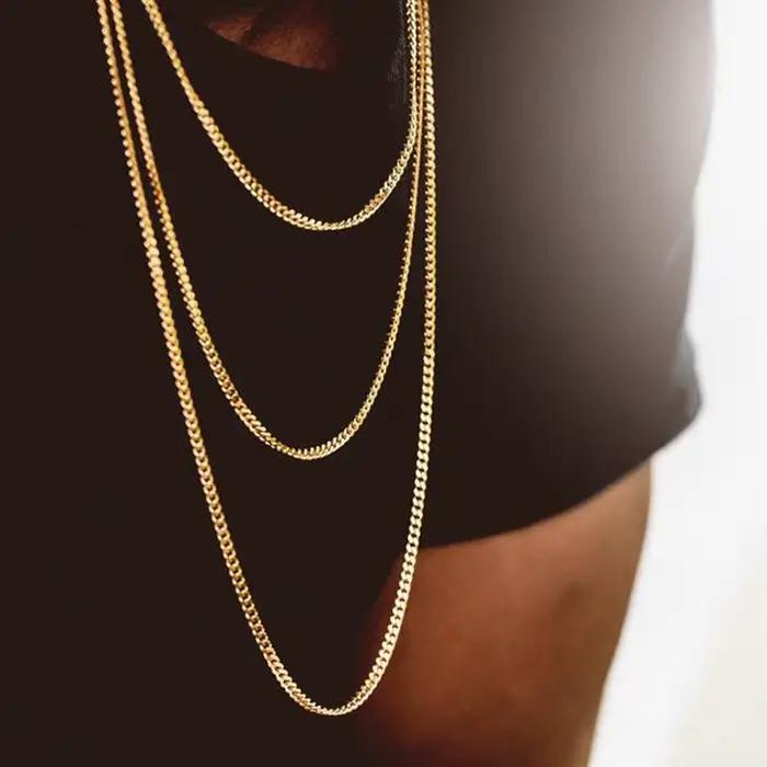 TOicalRILLZ-Collier Hip Hop Rare's JO3 mm 18 "20" 24 "30", Or Argent, Corde en Acier Inoxydable, Lien Pneu Cubain, Bijoux