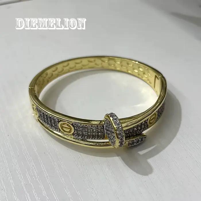 Bracelet à ongles pour femmes, offre spéciale, Bracelets bicolores populaires en Europe et aux états-unis, en Zircon scintillant, bijoux de fête