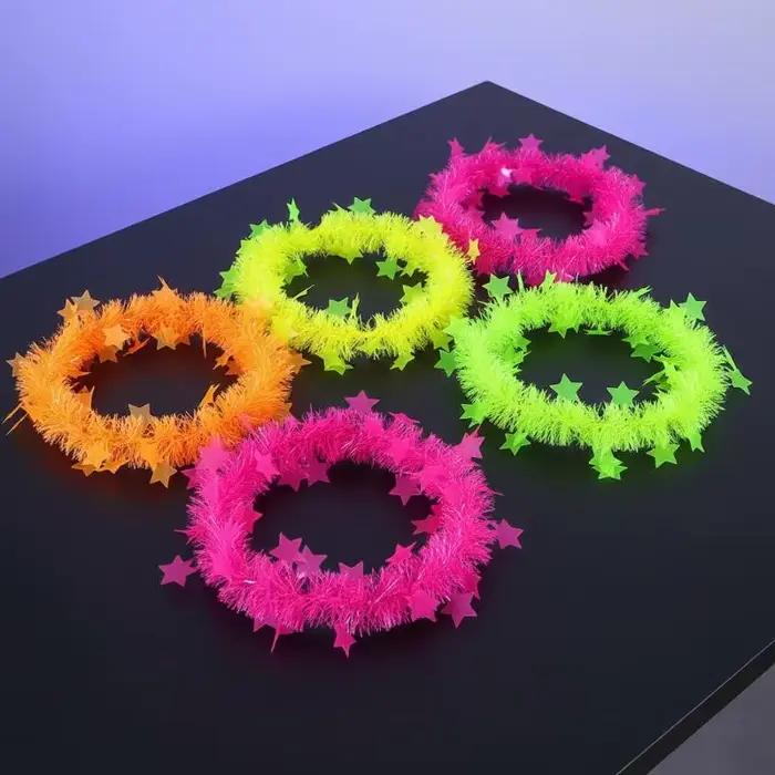 Bracelet fluorescent lumineux cinq étoiles, 1/5 pièces, bracelets lumineux réutilisables pour anniversaire, Halloween, mariage, événements quotidiens