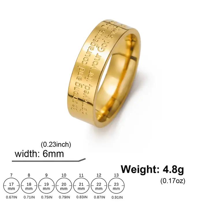 EUEAVAN – bague avec verset biblique pour femmes et hommes, soyez fort et courageux, bagues chrétiennes, amulette, bijoux, cadeau
