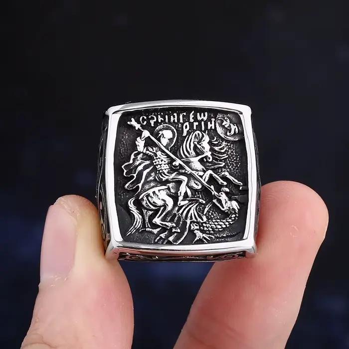 Bague de chevalier spéciale Vintage en acier inoxydable 316L, à la mode, bon détail, bijoux fantaisie chics, livraison gratuite pour hommes, nouvelle collection 2024