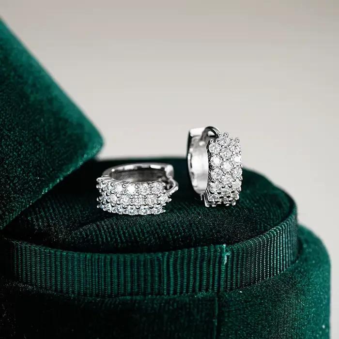 DJMAX classique femmes Moissanite cerceau boucle d'oreille Original 925 en argent Sterling bijoux D couleur Moissanite diamant boucles d'oreilles pour les femmes