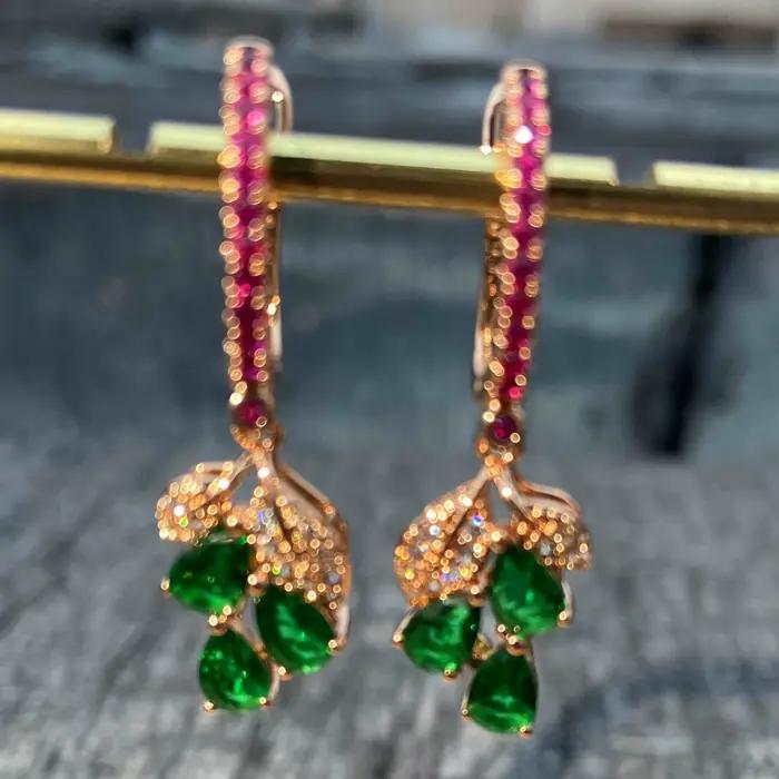 TJ7-Boucles d'Oreilles Pendantes pour Femmes, Bijoux Brillants, Accessoires pour Travailleurs de Mariage