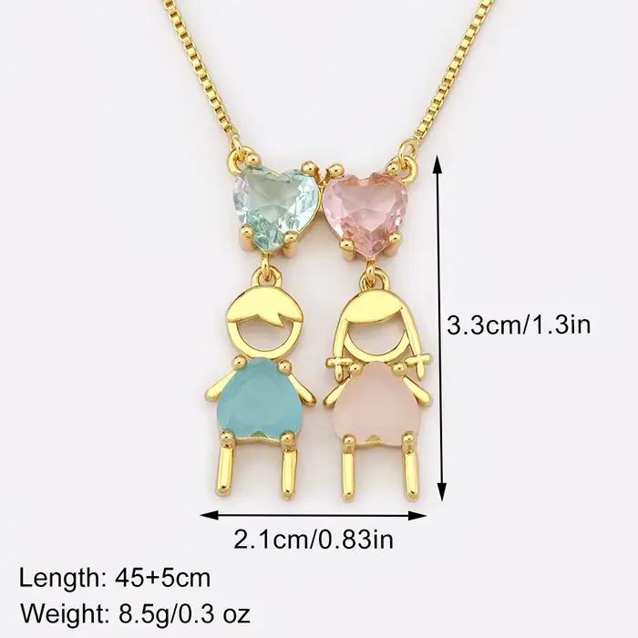 Colliers avec pendentif en zircone incrusté de cœur d'amour pour garçon et fille, chaîne polyvalente à la mode, bijoux cadeaux de fête des mères, offre spéciale