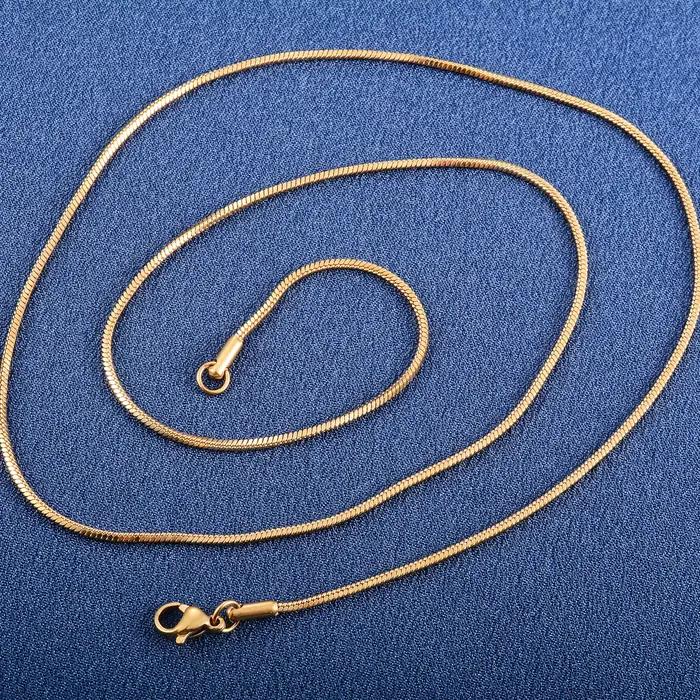 Chaîne serpent carrée en acier inoxydable longue pour femmes et hommes classique élégance soirées occasions spéciales