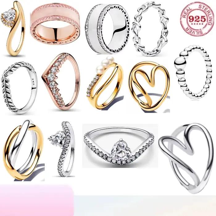 Bague double simple en argent Sterling 100% 925, en forme de cœur creux, design exquis, bijoux de luxe quotidiens pour femmes, cadeau de vacances