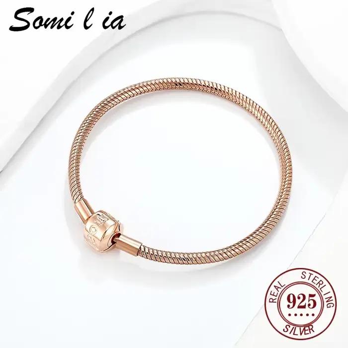 SOMILIA-925 – bracelet en argent sterling 925 pour femmes, en forme de serpent, original, à faire soi-même, bijoux exquis, série de cadeaux pour la saint-valentin