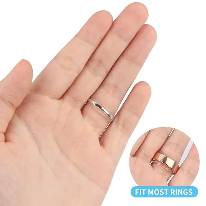 Réducteur de taille de bague invisible transparent en 8 tailles – Ajusteur de bague pour bagues trop grandes – Outil de bijouterie universel