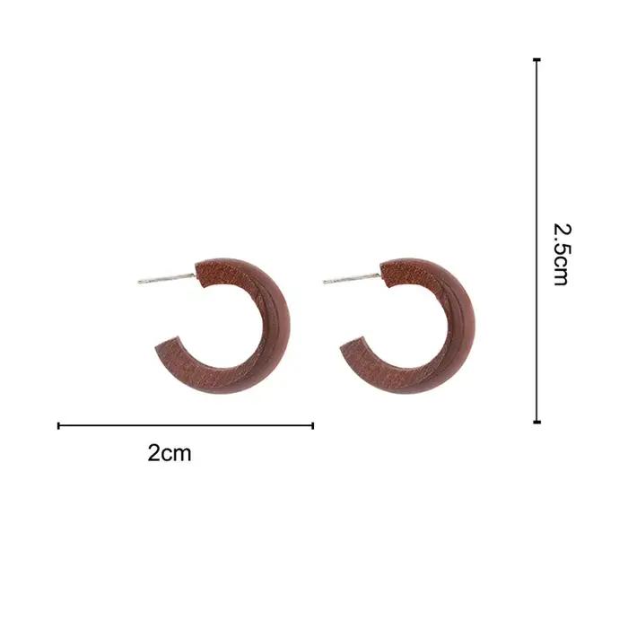 Boucles d'oreilles géométriques en bois mat, bijoux Vintage, grand cercle, idée cadeau à la mode