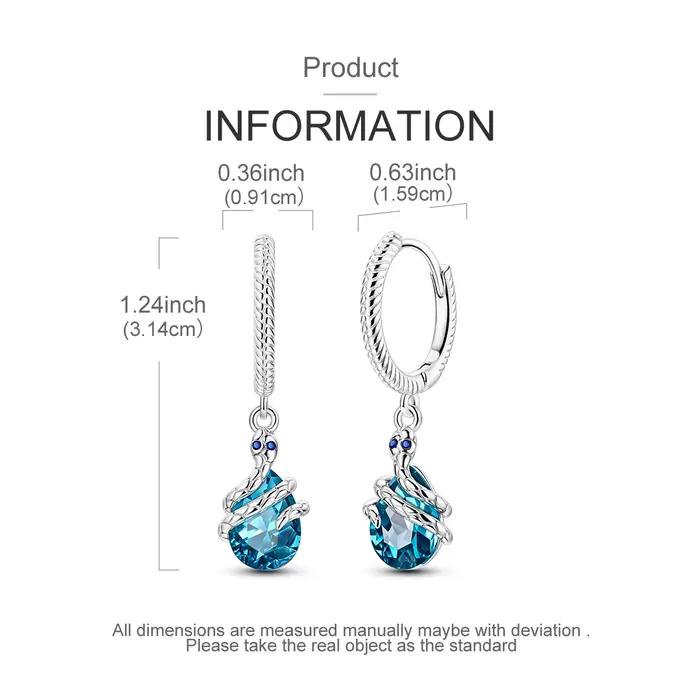 Boucles d'oreilles pendantes en argent sterling 925 avec cristal Aurora en forme de goutte d'eau et étoile pour femme, bijoux étincelants style bohème pour soirée et bal de promo