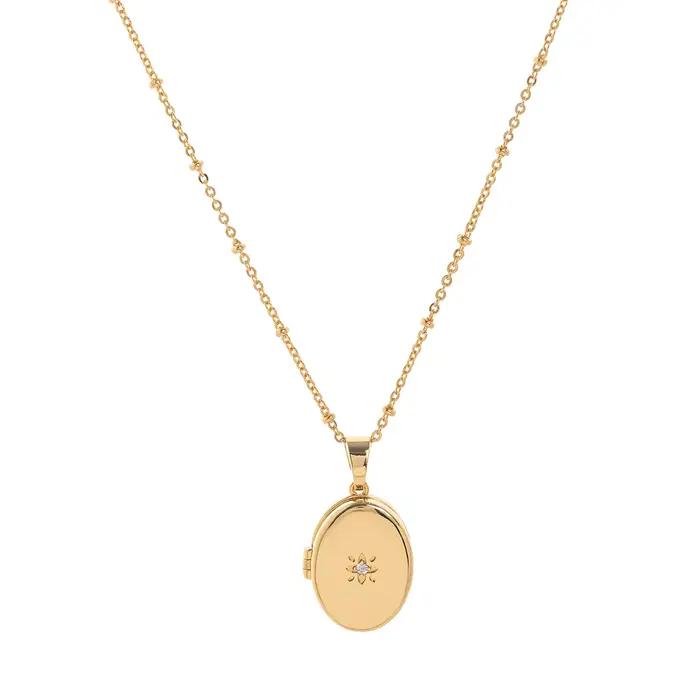 Collier en forme de coeur simple, nar, photo d'ouverture et de fermeture carrée, cuivre 40%, or 18 carats galvanisé, préservation de la couleur