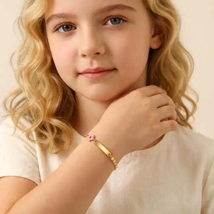 Bracelet personnalisé avec le nom du bébé, plaqué or 18 carats, bracelets d'identification personnalisés pour filles et garçons, bracelet avec texte personnalisé, cadeau pour nouveau-né