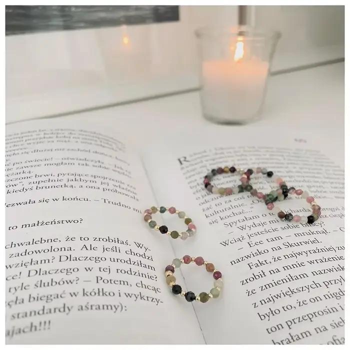 Bague bohème en pierre naturelle pour femmes, nouvelle mode, Tourmaline colorée, Zircon, fait à la main, anneau de fête, en acier inoxydable, vente en gros