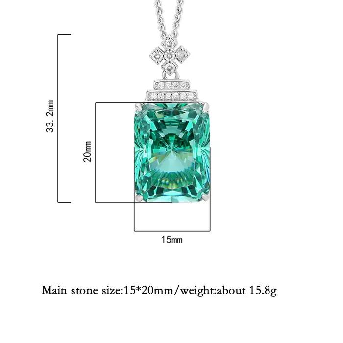 2025 rétro 15*20mm vert Tourmaline pendentif colliers pour femmes pierres précieuses laboratoire diamant rubis Cocktail bijoux fins dame cadeau