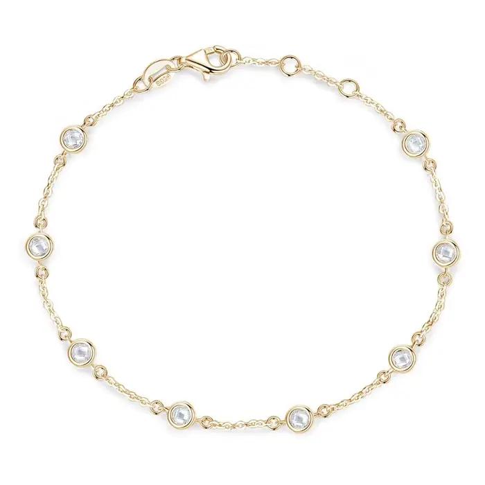 Kaletine – Bracelet en argent Sterling 925 pour femmes, avec CZ transparent, personnalisé, couleur or blanc, bijoux de fierté, KLTB096