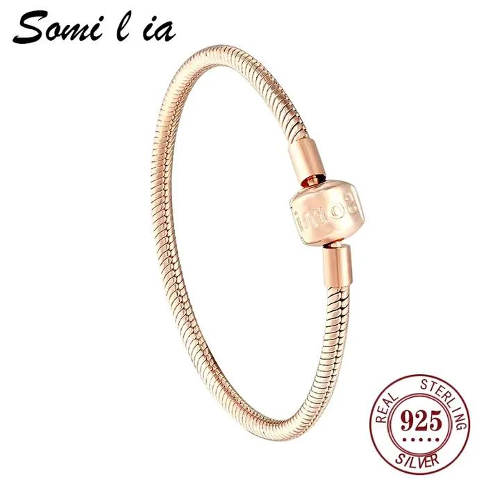 SOMILIA-925 – bracelet en argent sterling 925 pour femmes, en forme de serpent, original, à faire soi-même, bijoux exquis, série de cadeaux pour la saint-valentin
