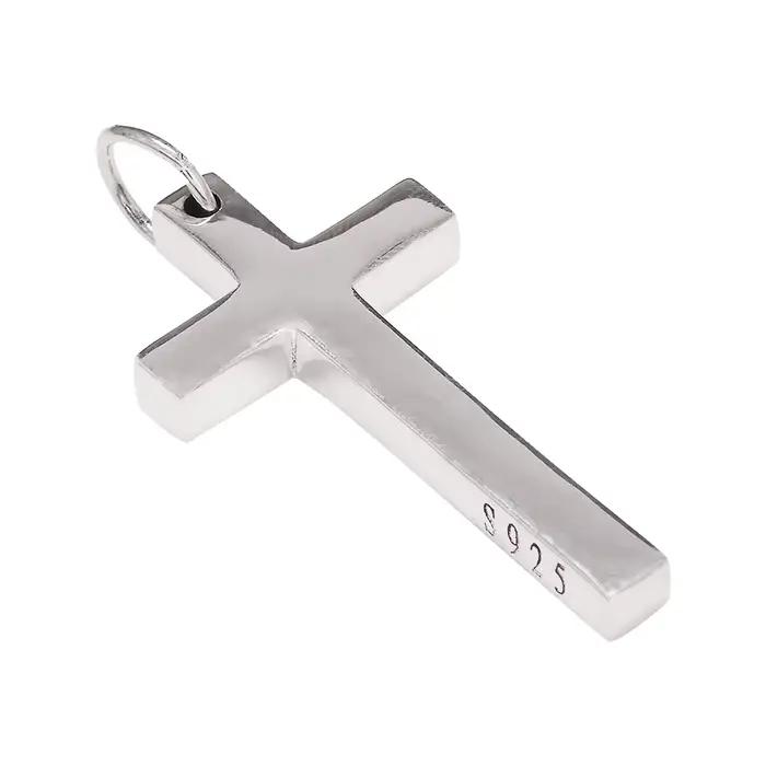 Pendentif croix en argent massif 925 véritable pour hommes et femmes, minimaliste, poli, mode classique, bijoux de prière chrétienne de jésus