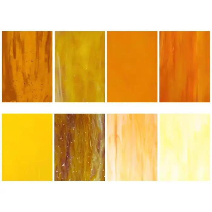 Lot de 8 feuilles de verre teinté 10x15 cm, verre peint arc-en-ciel pour loisirs créatifs, mosaïque, décoration intérieure et attrape-soleil