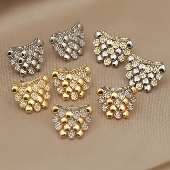Boucles d'oreilles en perles de cristal pour femmes, Design classique, luxe, marque de mode, bijoux délicats en zircone, goutte d'eau