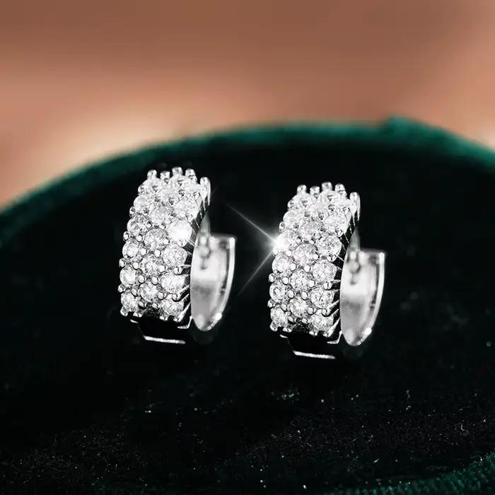 DJMAX classique femmes Moissanite cerceau boucle d'oreille Original 925 en argent Sterling bijoux D couleur Moissanite diamant boucles d'oreilles pour les femmes