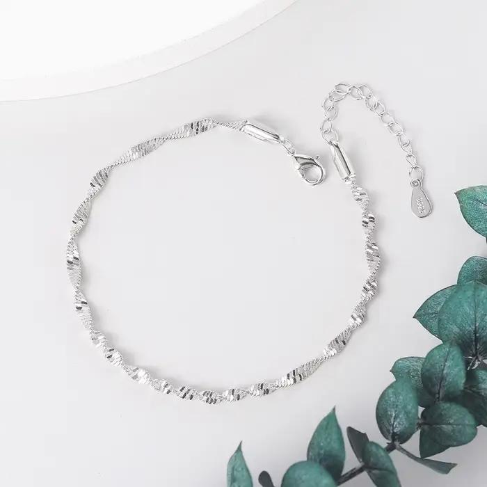 Bracelet en spirale torsadé pour femmes, bijoux tendance, lisse, exquis, ondulé, Grain torsadé, Rose, or, couleur argent, à la mode, cadeau, KBH064