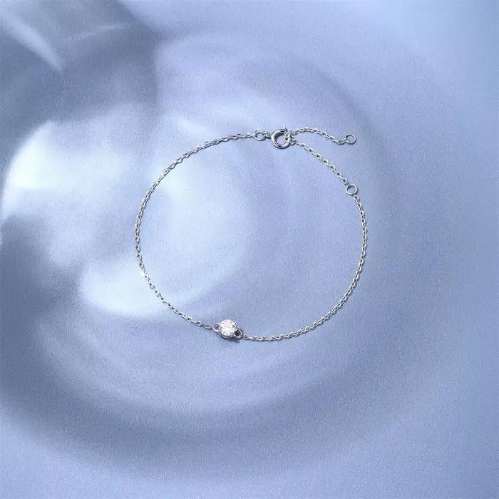 Bracelet en argent sterling 925 serti de moissonite rose pour femmes, bijou de mariage et occasions spéciales
