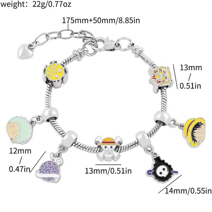 Bracelet en métal créatif et mignon, style One Piece, pour couple homme-femme, cadeau anime