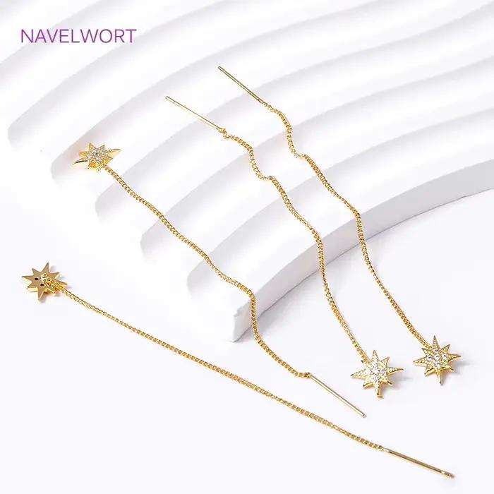Accessoires de fabrication de boucles d'oreilles DIY, fil à boucles d'oreilles plaqué or 18 carats, longue chaîne à pampilles, pour la création de bijoux.