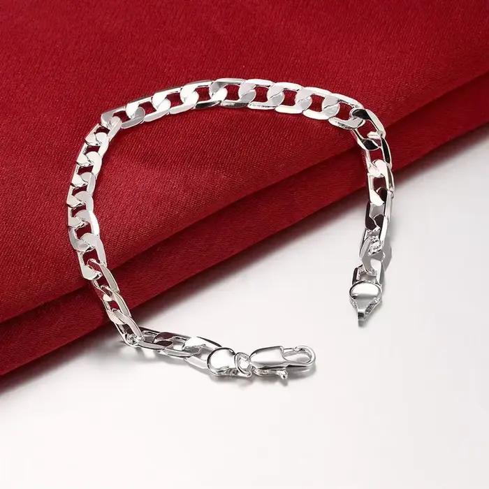 Bracelet en argent sterling 925 classique pour homme et femme cadeau de mariage bijou de tempérament occassions spéciales