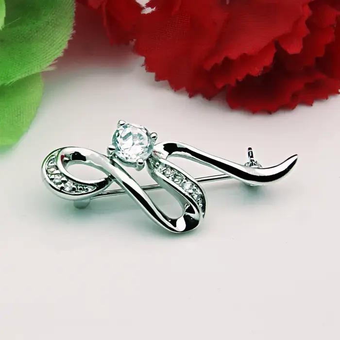 Broche élégante en argent regardé 100% pour femme, accessoires de robe châle, cadeau de bijoux, mode, vente en gros, 925