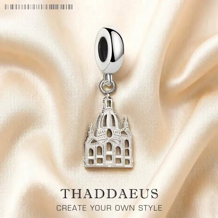 Frauenkirche Dresden Dangle pendentif à breloque Club européen bijoux fins pour femmes hommes cadeau Vintage en argent Sterling 925