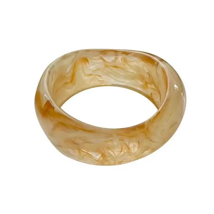 Nouveau Bracelet Manchette en Résine Large Irrégulier Épais Géométrique Effet Marbré Exagéré Massif Cadeaux