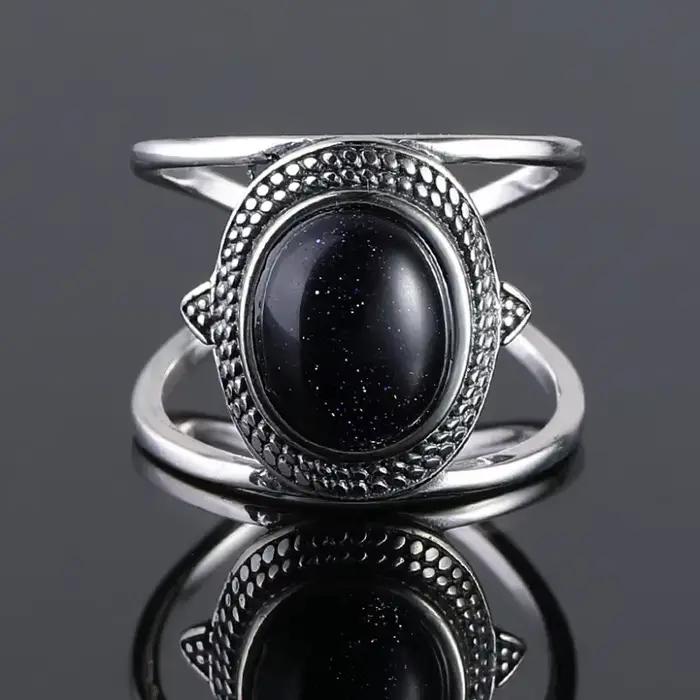 Bagues de luxe en argent S925 pour femmes, Kyanite naturelle, bijoux Vintage en pierres précieuses