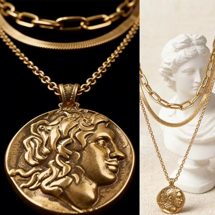 Collier pendentif géométrique en or pour femme, ensemble de bijoux multicouches, cadeaux de mode Boho, document