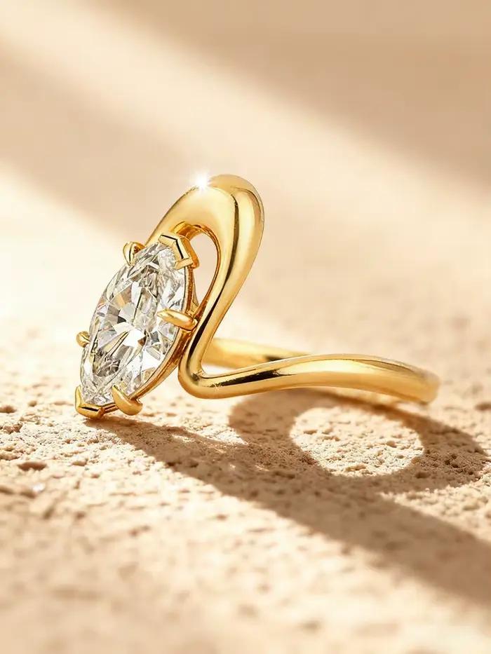 Bague minimaliste en argent Sterling 925 pour femmes, avec Zircon de forme Marquise, pour anniversaire, fête quotidienne, bijoux fins de haute qualité