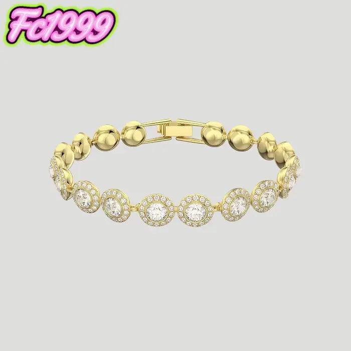 Ensemble de bijoux ronds en or S925, boucles d'oreilles, bracelet, collier uniques, pour tous les jours, les fêtes et les banquets
