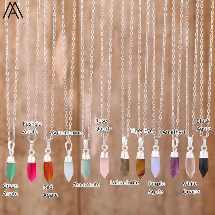 Collier pendentif en cristal d'Alanding Yst pour femme, bijoux de luxe, pointe de flèche naturelle, pierre précieuse, cadeau pour ami, amant, livraison directe