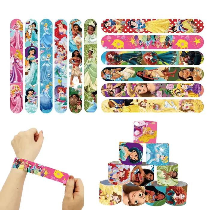 Lot de 12 bracelets claquettes série Princesse, bracelets Moana Pat Circle, cadeaux amusants pour enfants, jouets pour enfants