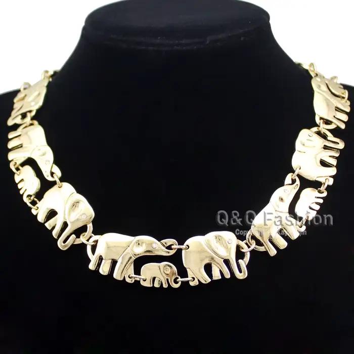 RechicGu-Collier vintage pour femme, pendentif éléphant géométrique, lien bébé, collier hindou, mode punk, bijoux pour homme, cadeaux
