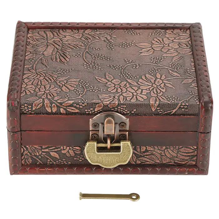 Boîte de rangement de bijoux en bois, style européen rétro, matiques, boucles d'oreilles, collier, étui à bijoux, coffre de sagesse, décoration de la maison