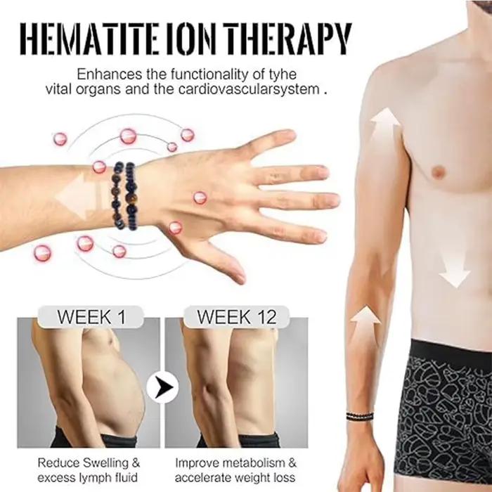 2 pièces/ensemble Bracelet de guérison magnétique soulagement de la douleur de l'arthrite, perte de poids thérapie de bijoux sains guérir le sommeil, Bracelet en hématite