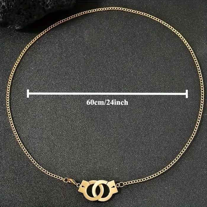Collier pendentif en acier inoxydable au design menottes hip-hop tendance pour hommes et femmes, anti-allergique, à porter au quotidien, style punk