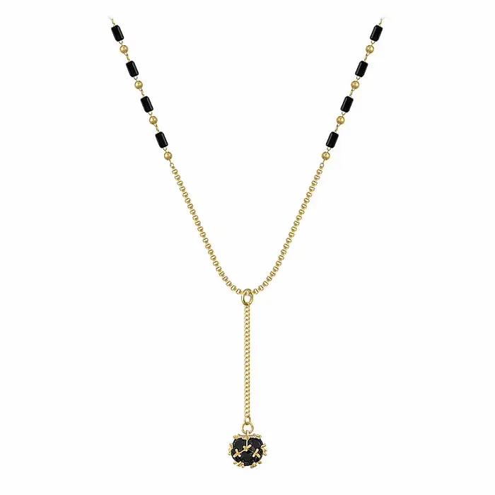 2025 nouveaux bijoux pour femmes mystérieux Sexy noir cristal Zircon boule pendentif collier fête luxe collier filles accessoires