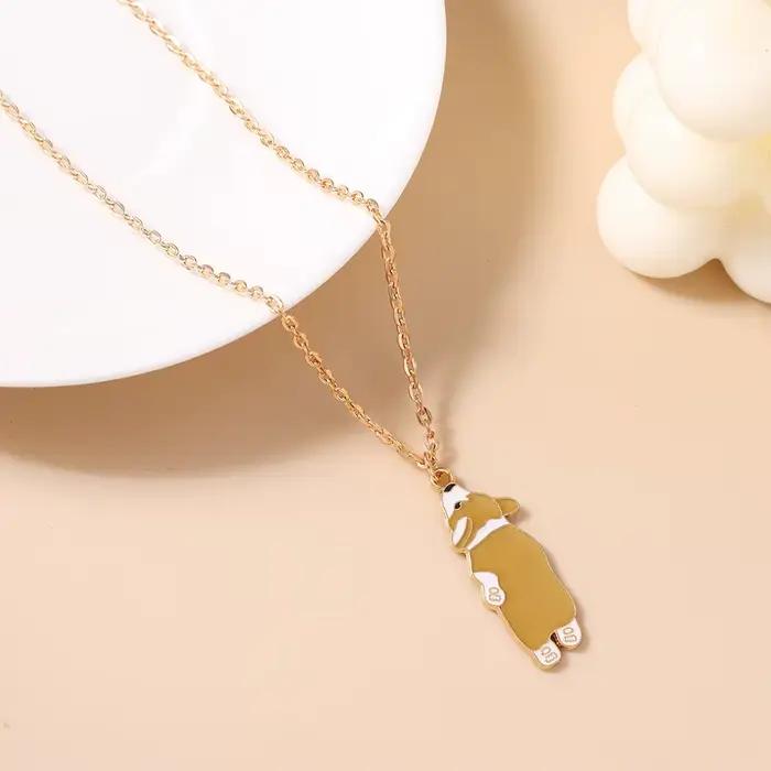 Collier Aihua avec pendentif chien teckel mignon, idéal pour les fêtes d'anniversaire, cadeaux de bijoux pour filles et enfants