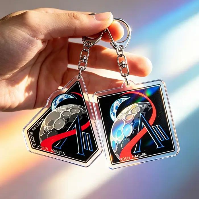 Porte-clés Artemis II pour accessoires, breloques de sac, bijoux sur le thème de l'exploration spatiale Artemis II, cadeaux d'anniversaire pour amis