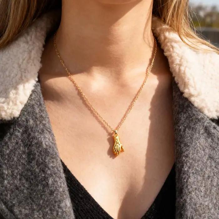 Ensemble Unique de collier d'attraction magnétique pour Couple, pendentif à main pour femmes et hommes, cadeau de saint valentin