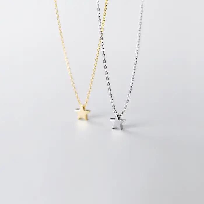 La Monada-Collier Étoile Brillante en Argent 925 pour Femme, Bijoux Minimalistes, Colliers de la raq, Mignon, Mode