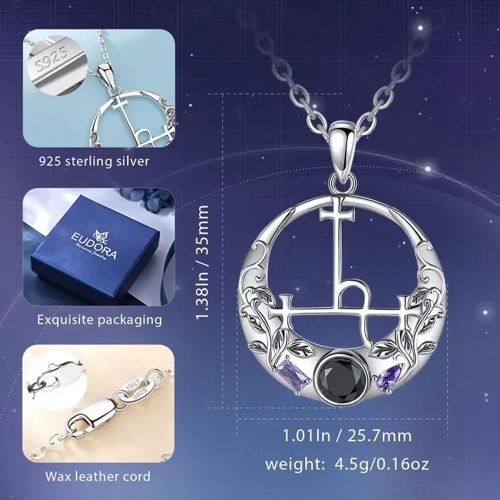 Eudora 925 argent Sterling Lilith Sigil collier pour femmes homme Vintage démon Lilith lune sceau pendentif personnalité bijoux cadeau