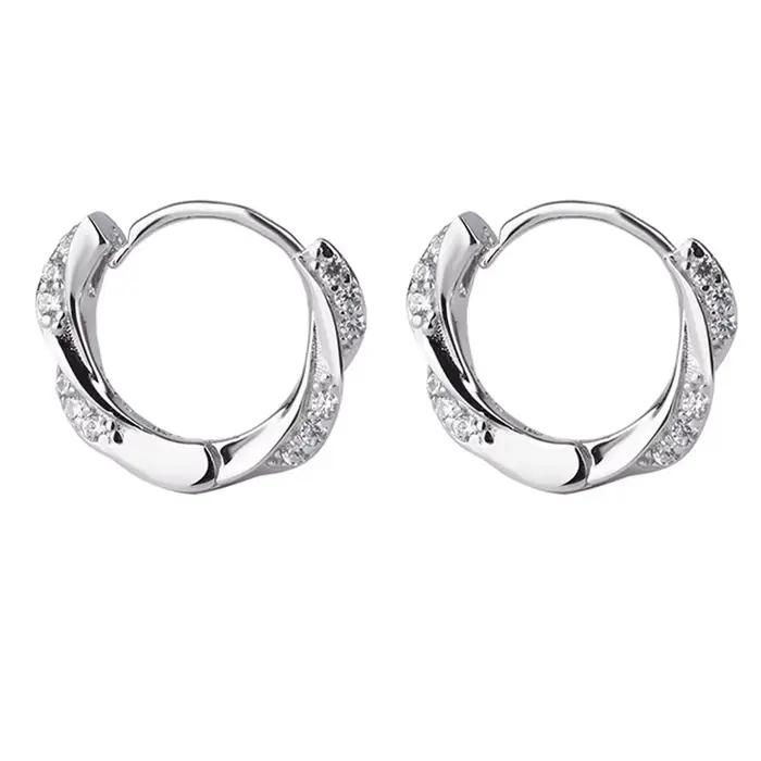 Boucles d'oreilles en argent sterling 925 pour femmes, serties de Zircon, beau design unique, bijoux à breloques, cadeau de mariage