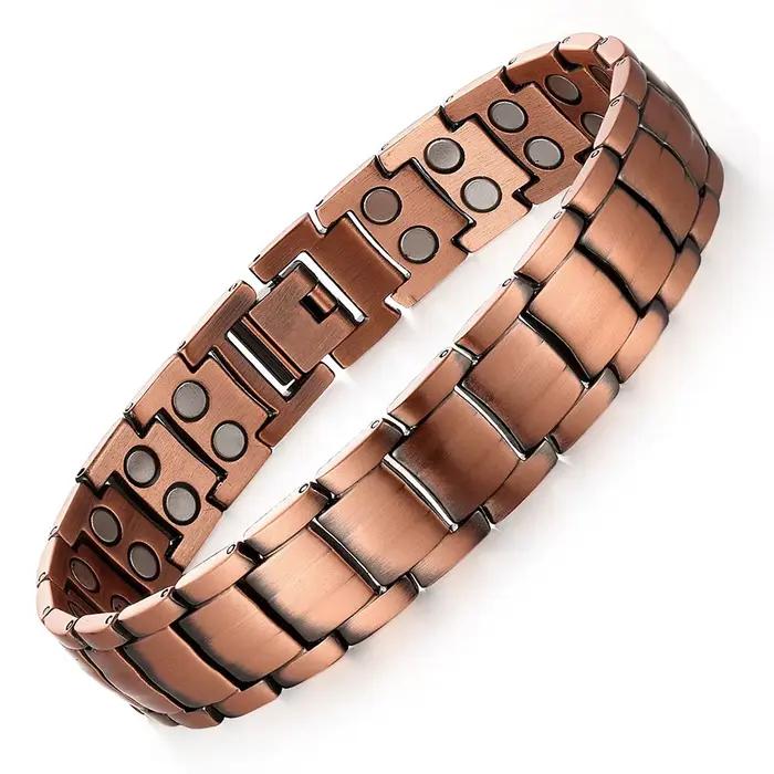 Bracelet magnétique pour hommes, 3500 Gauss, 3X force magnétique, bracelet à maillons pour thérapie magnétique, meilleur cadeau de Noël